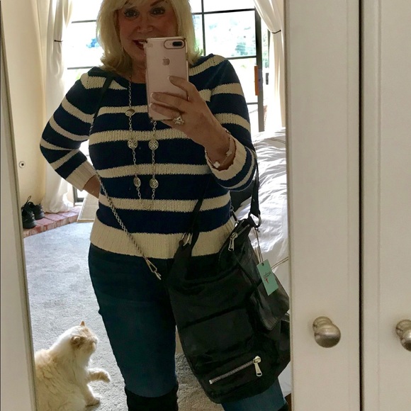 🔴SALE! J CREW COTTON STRIPE Cool Navy & White - Picture 4 of 8